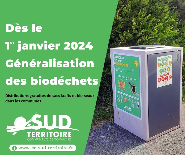 Collecte biodéchets au 1er janvier 2024 : distribution sacs krafts et bio-seaux dans les communes