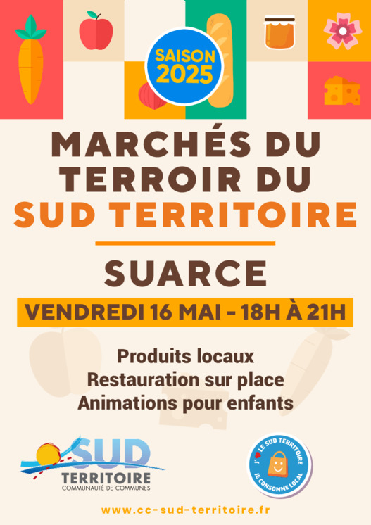 Vendredi 16 mai - Marché du terroir à SUARCE