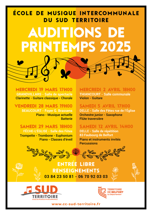 AUDITIONS DE PRINTEMPS 2025