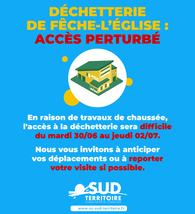 Travaux de chaussée - Déchetterie de Fêche-l'Église