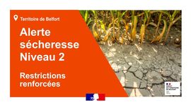 Le Territoire de Belfort est placé en Alerte sécheresse de niveau 2