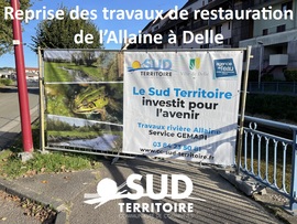 Restauration de la rivière Allaine à Delle : les travaux ont repris le 18 juillet