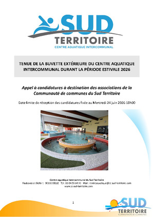 Télécharger le dossier de candidature pour la buvette du centre aquatique