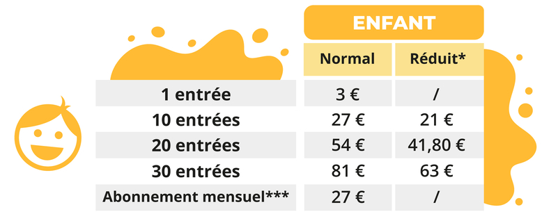 Tarifs pour enfants du centre aquatique intercommunal à Delle