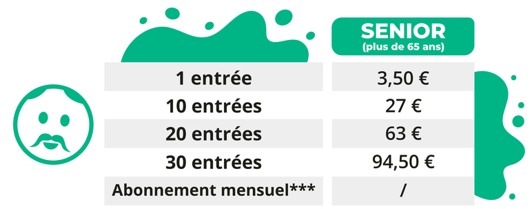 Tarifs pour senior du centre aquatique intercommunal à Delle