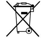 Symbole poubelle barre